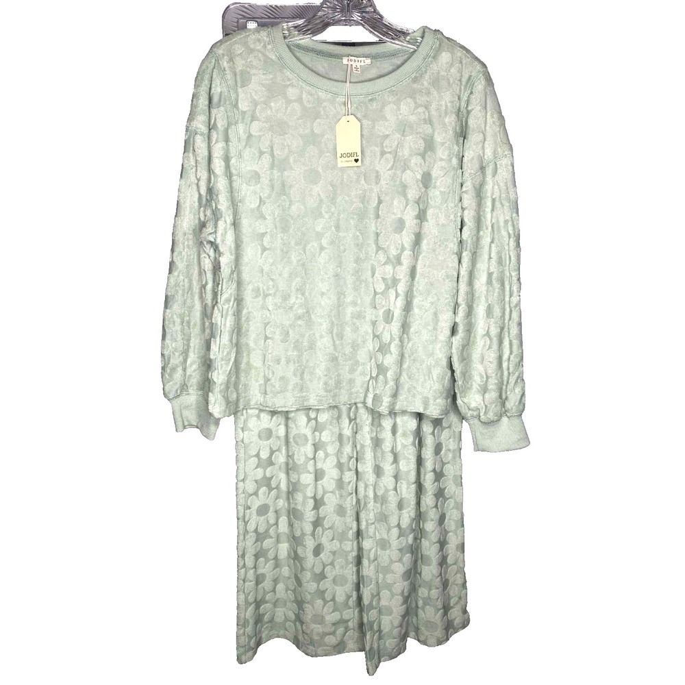 NEW JODIFL Pants Shirt Set‎ Women Size small terrycloth Cotton Blend Lounge Boho